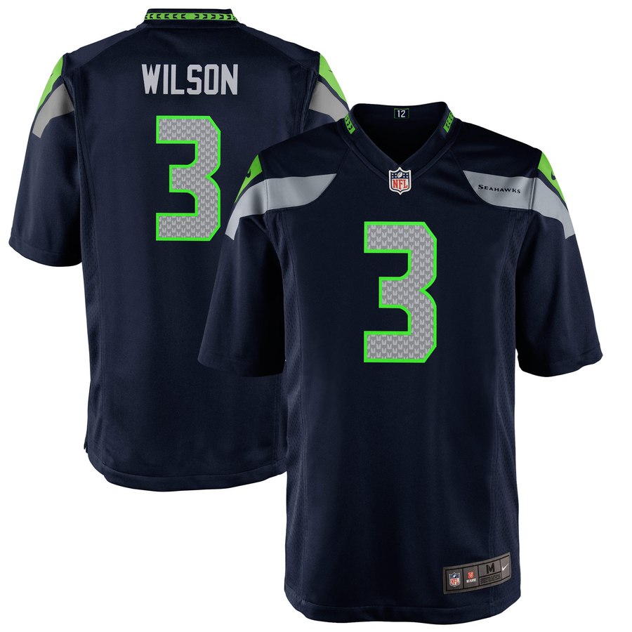 Preschool Seattle Seahawks Russell Wilson Nike College Navy Game Jersey