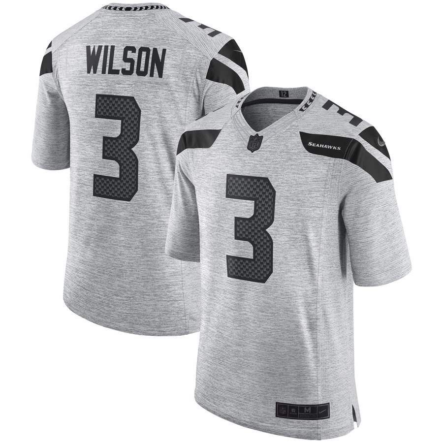 Men's Seattle Seahawks Russell Wilson Nike Gray Gridiron Gray Ii Limited Jersey