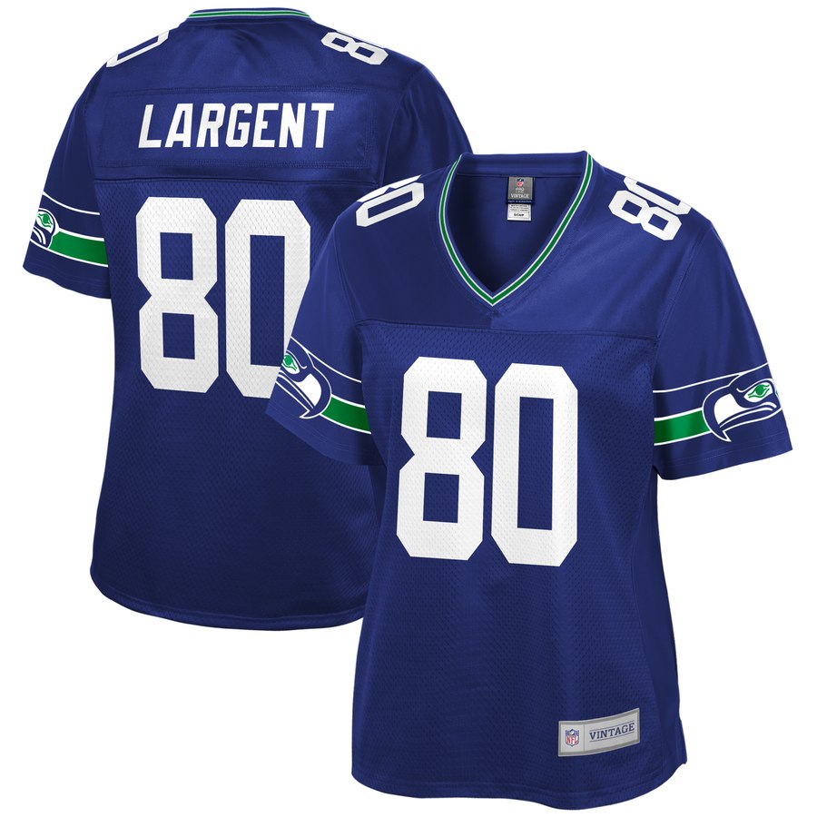 Women's Seattle Seahawks Steve Largent Nfl Pro Line Royal Retired Player Jersey