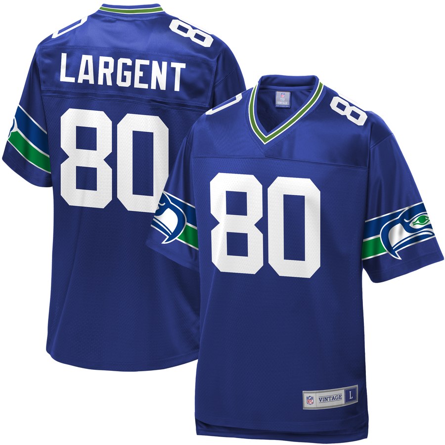 Men's Seattle Seahawks Steve Largent Nfl Pro Line Royal Replica Retired Player Jersey