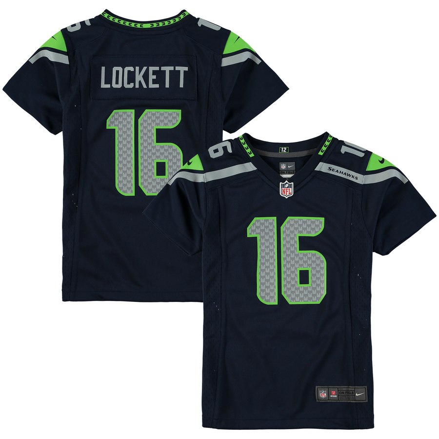 Girls Youth Seattle Seahawks Tyler Lockett Nike College Navy Game Jersey