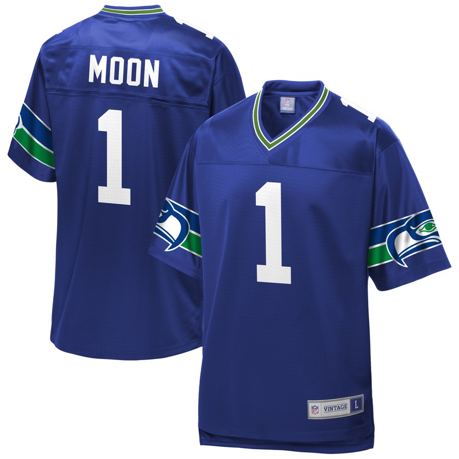 Men's Seattle Seahawks Warren Moon Nfl Pro Line Royal Retired Player Jersey