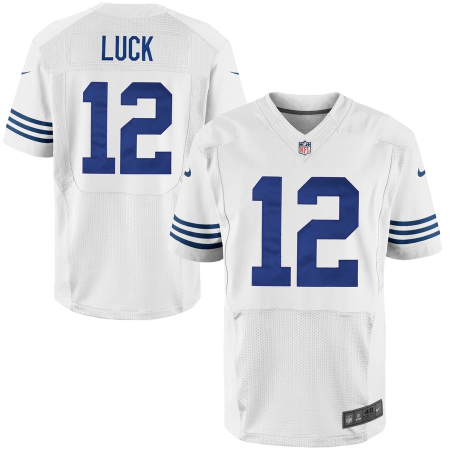 Men's Indianapolis Colts Andrew Luck Nike White Elite Alternate Jersey