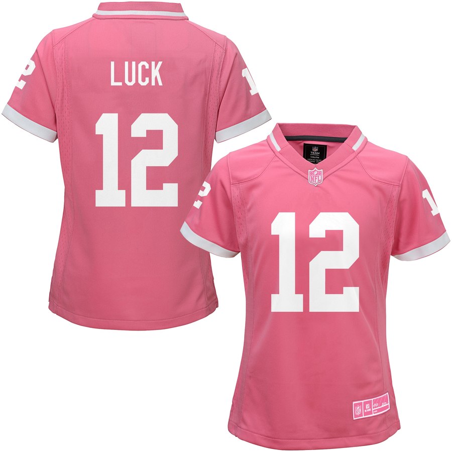 Girls Youth Indianapolis Colts Andrew Luck Pink Bubble Gum Jersey