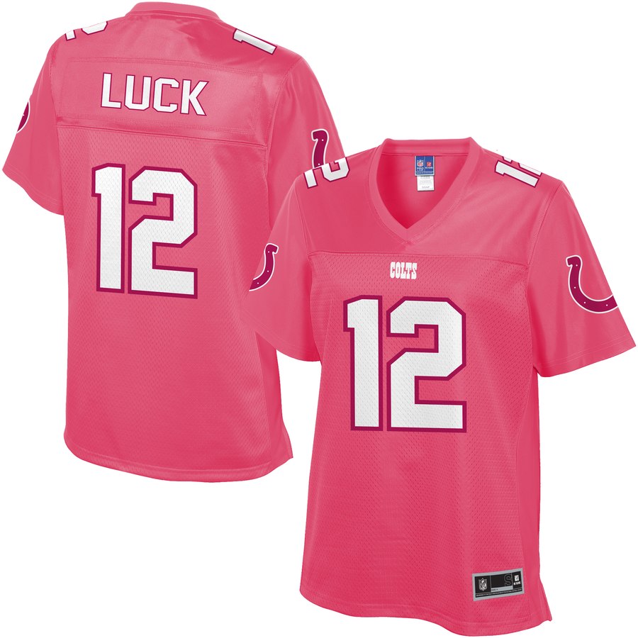 Women's Indianapolis Colts Andrew Luck Nfl Pro Line Pink Fashion Game Jersey