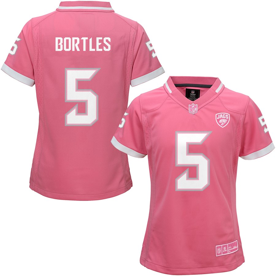 Girls Youth Jacksonville Jaguars Blake Bortles Pink Bubble Gum Jersey