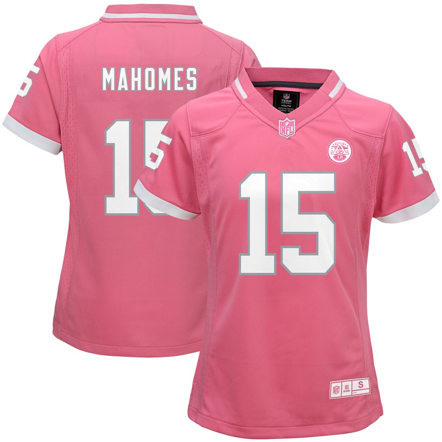 Girls Youth Kansas City Chiefs Patrick Mahomes Pink Bubble Gum Game Jersey