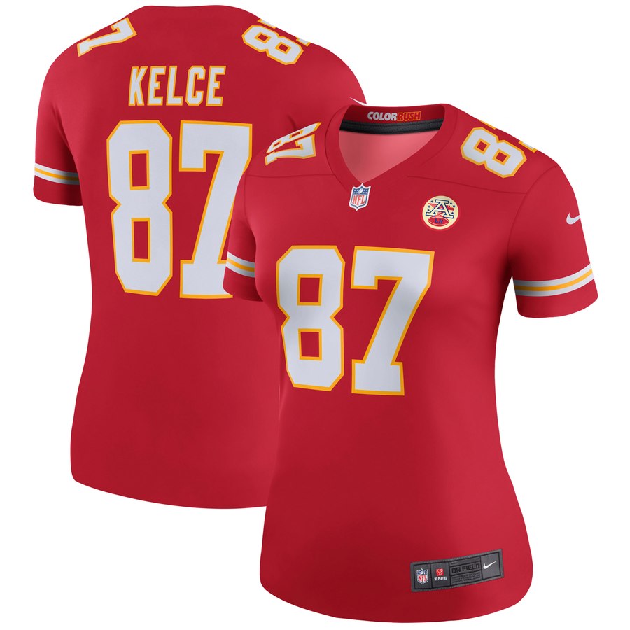 Women's Kansas City Chiefs Travis Kelce Nike Red Color Rush Legend Jersey