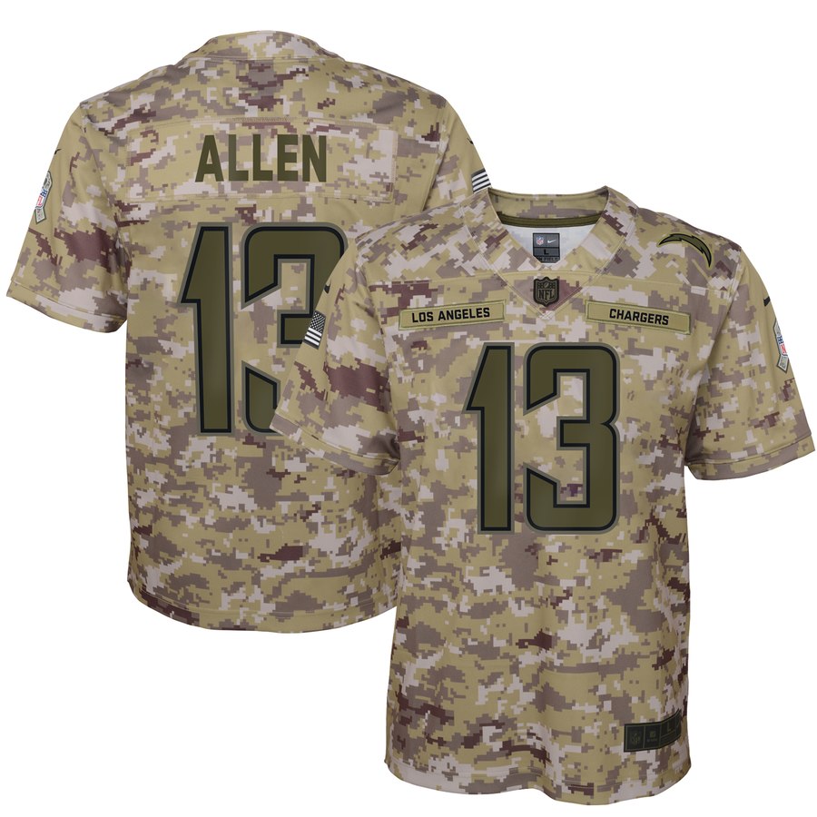 Youth Los Angeles Chargers Keenan Allen Nike Camo Salute To Service Game Jersey