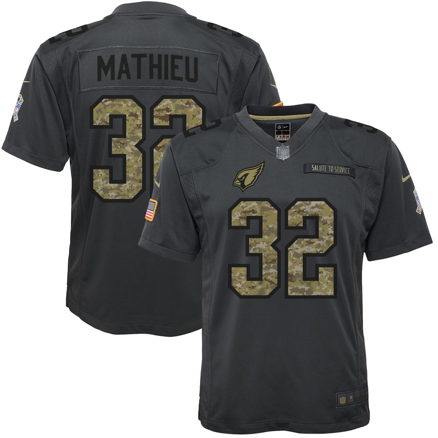 Youth Arizona Cardinals Tyrann Mathieu Nike Anthracite 2016 Salute To Service Game Jersey