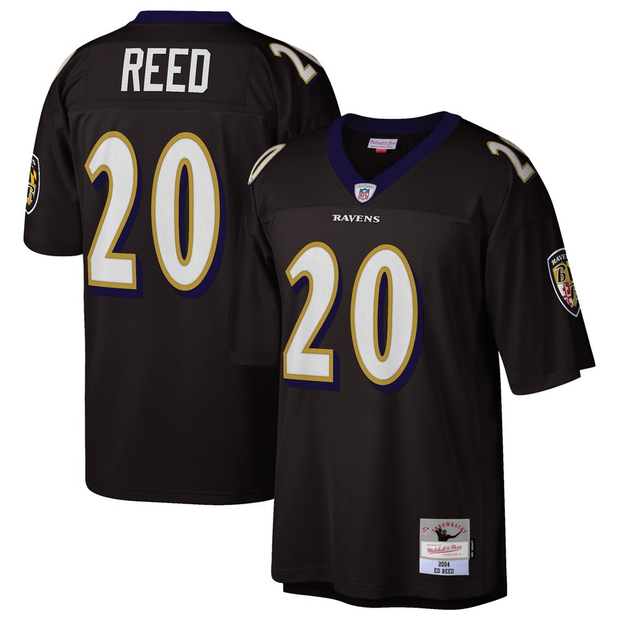 Mens Baltimore Ravens Ed Reed Mitchell And Ness Black 2004 Retired Player Replica Jersey