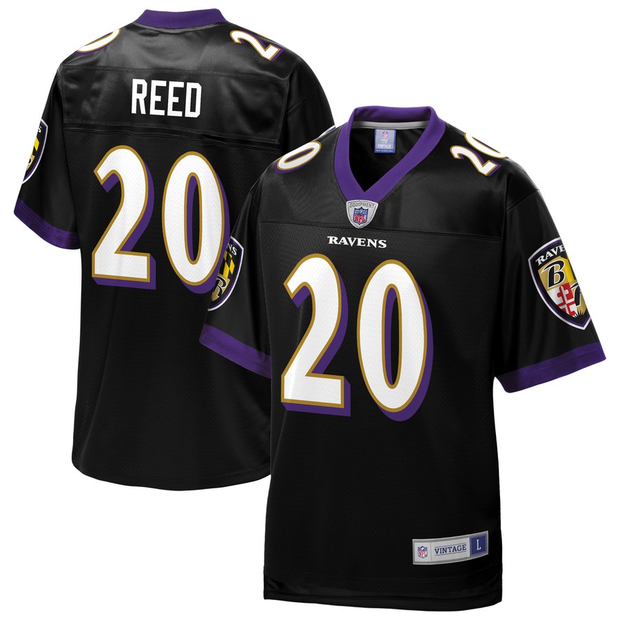 Mens Baltimore Ravens Ed Reed NFL Pro Line Black Replica Retired Player Jersey