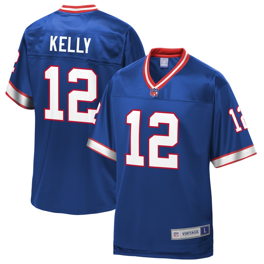 Mens Buffalo Bills Jim Kelly NFL Pro Line Royal Retired Team Player Jersey