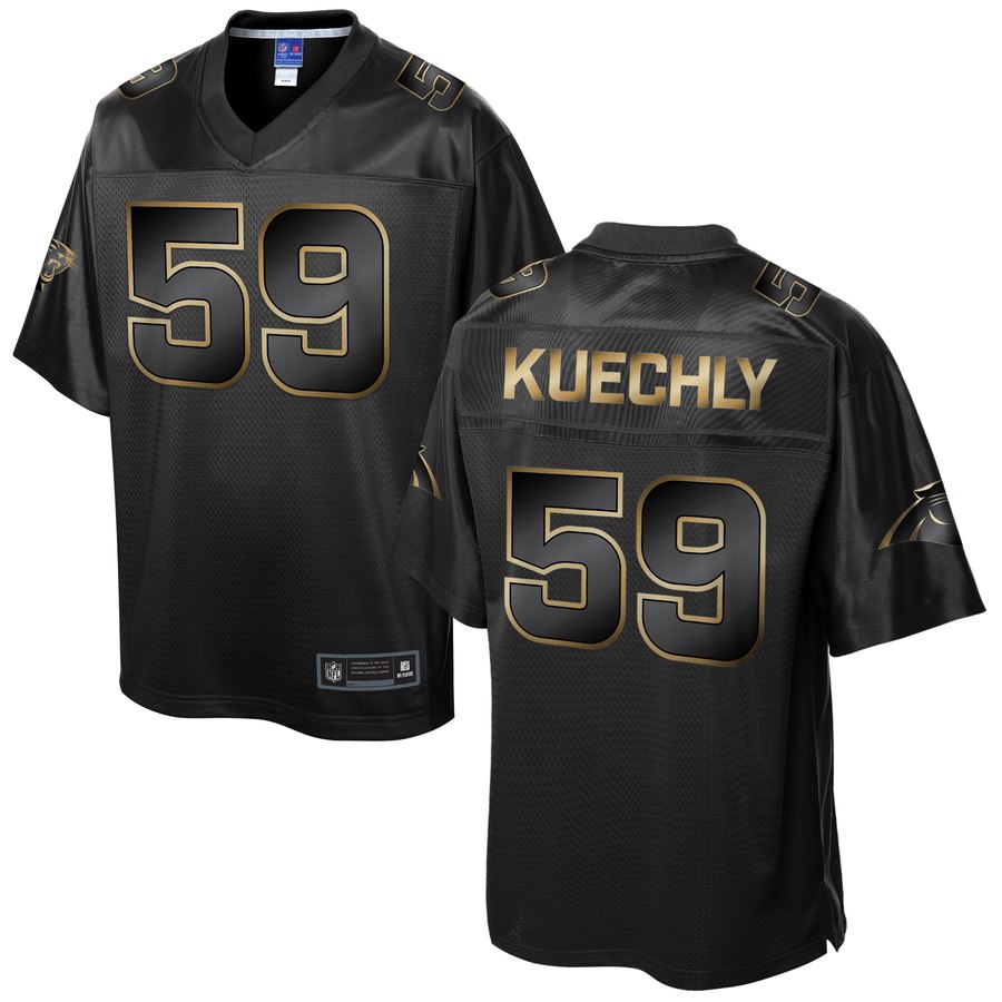 Mens Carolina Panthers Luke Kuechly NFL Pro Line Black Gold Collection Jersey