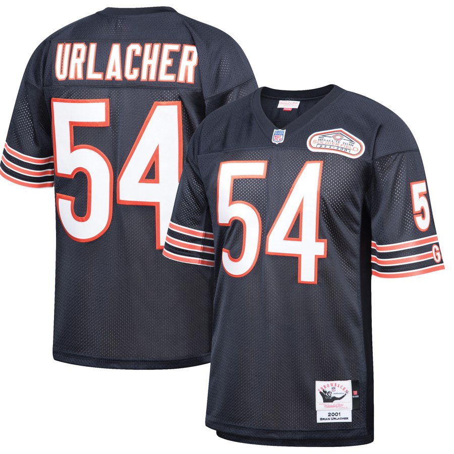 Mens Chicago Bears Brian Urlacher Mitchell And Ness Navy 2001 Authentic Retired Player Jersey