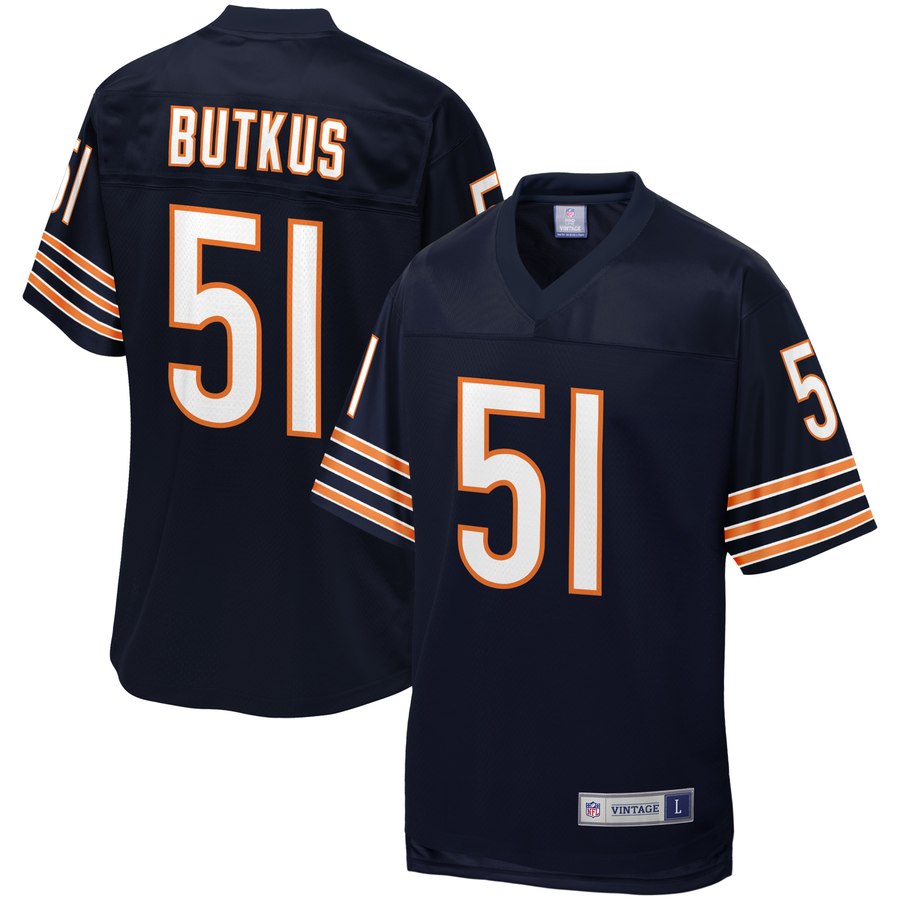 Mens Chicago Bears Dick Butkus NFL Pro Line Navy Retired Team Player Jersey