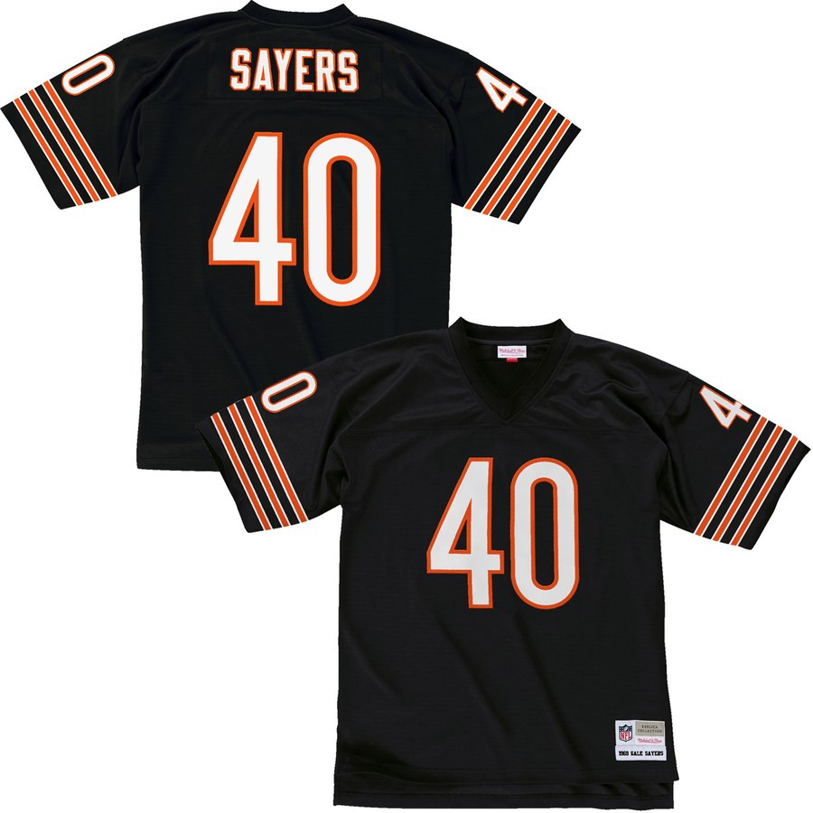 Mens Chicago Bears Gale Sayers Mitchell And Ness Navy Blue Replica Retired Player Jersey