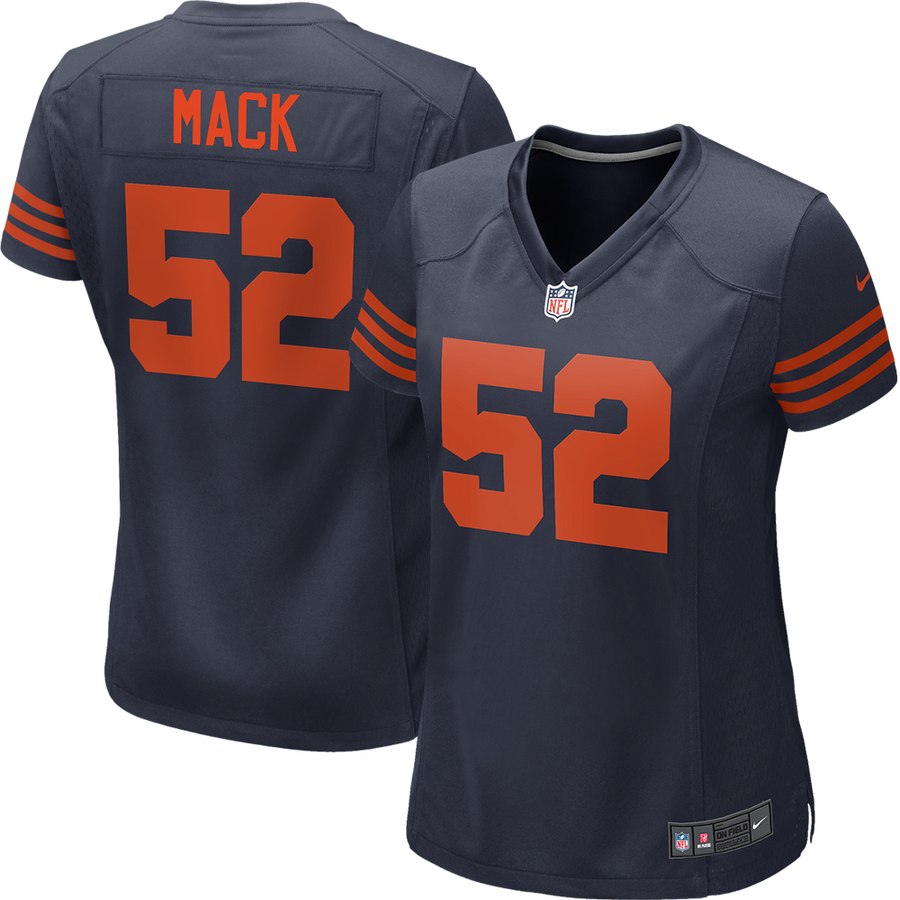 Women's Chicago Bears Khalil Mack Nike Navy Throwback Game Jersey