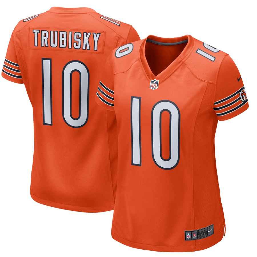 Women's Chicago Bears Mitchell Trubisky Nike Orange Alternate Game Jersey