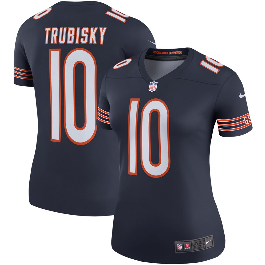 Women's Chicago Bears Mitchell Trubisky Nike Navy Color Rush Legend Player Jersey