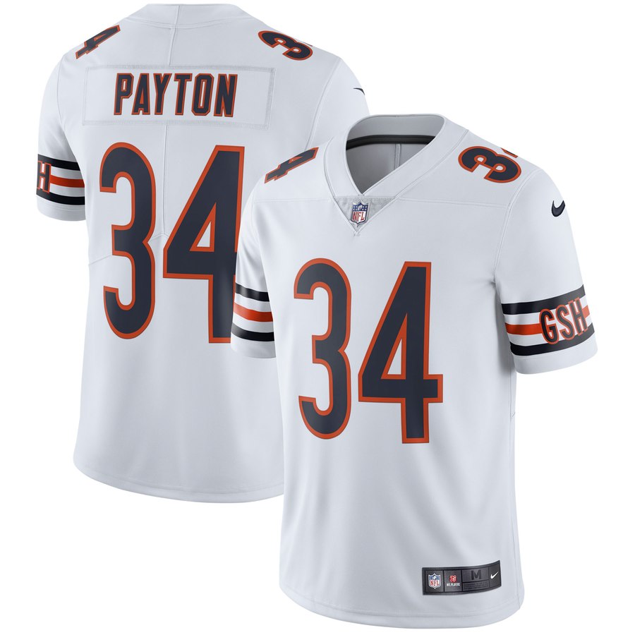 Mens Chicago Bears Walter Payton Nike White Retired Player Vapor Untouchable Limited Throwback Jersey