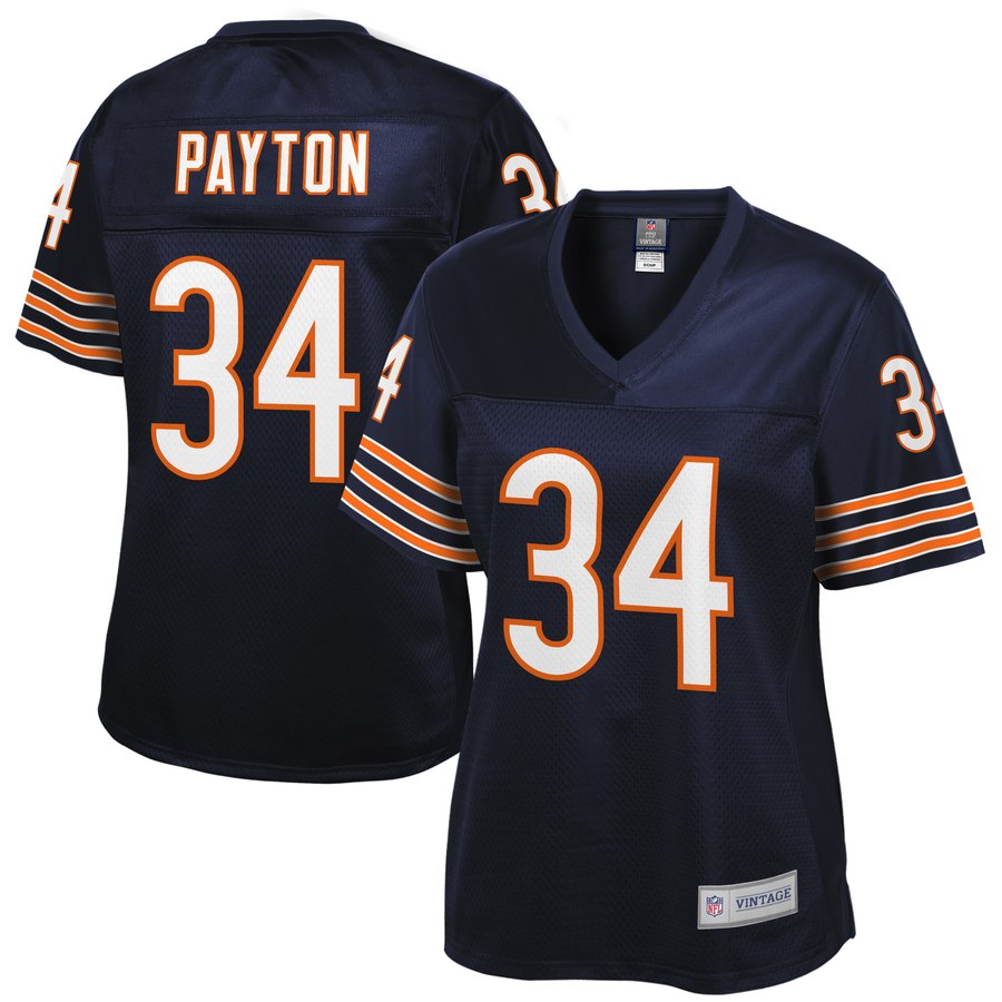 Women's Chicago Bears Walter Payton NFL Pro Line Navy Retired Player Jersey