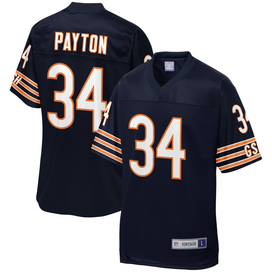 Mens Chicago Bears Walter Payton NFL Pro Line Navy Retired Player Jersey