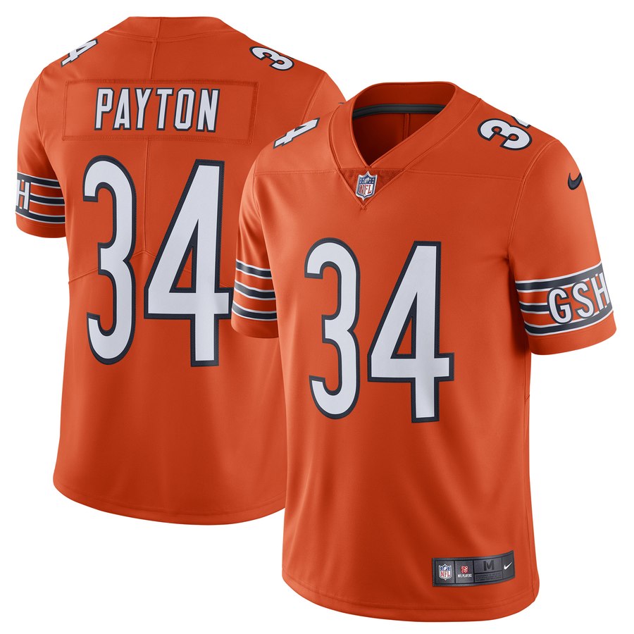 Mens Chicago Bears Walter Payton Nike Orange Alternate Vapor Untouchable Limited Retired Player Jersey