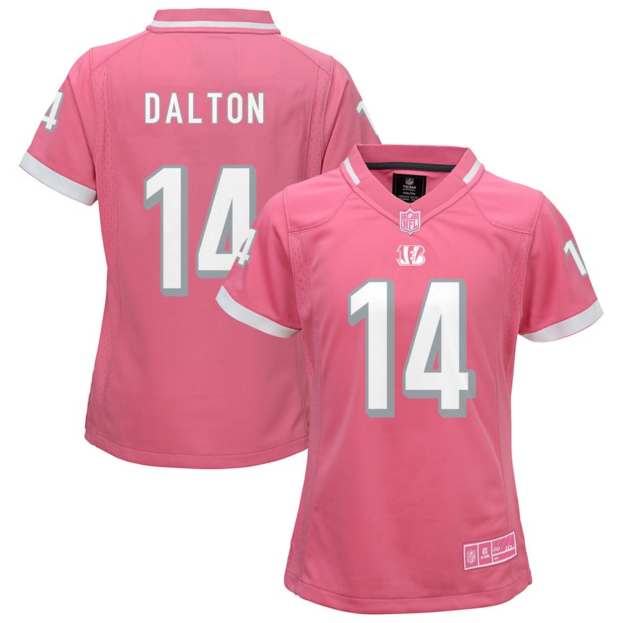 Youth Girls Cincinnati Bengals Andy Dalton Pink Bubble Gum Jersey