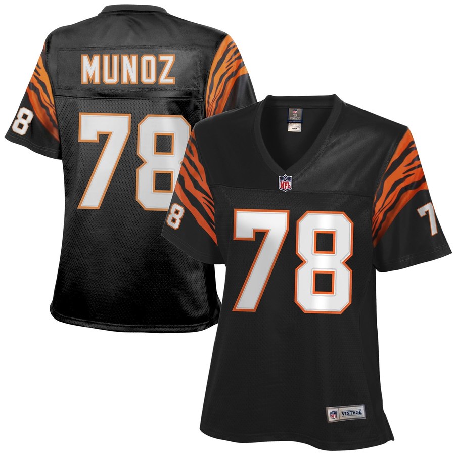 Women's Cincinnati Bengals Anthony Munoz Black Retired Player Jersey