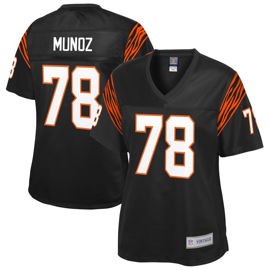 Women's Cincinnati Bengals Anthony Munoz NFL Pro Line Black Retired Player Replica Jersey