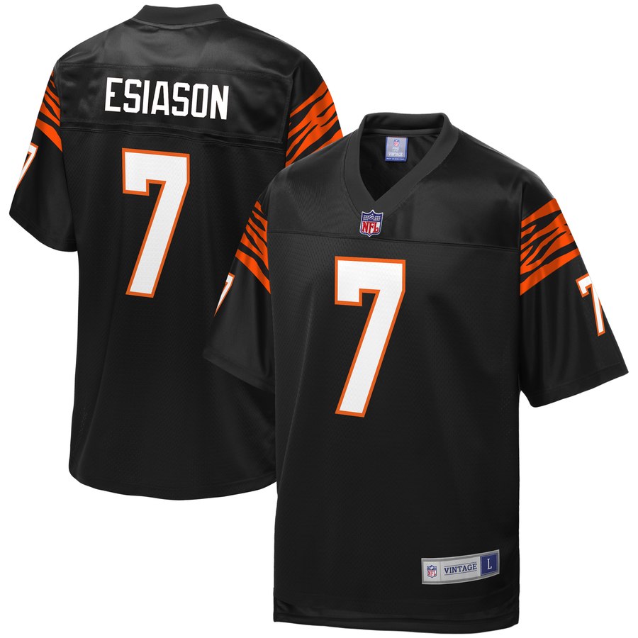 Mens Cincinnati Bengals Boomer Esiason NFL Pro Line Black Replica Retired Player Jersey