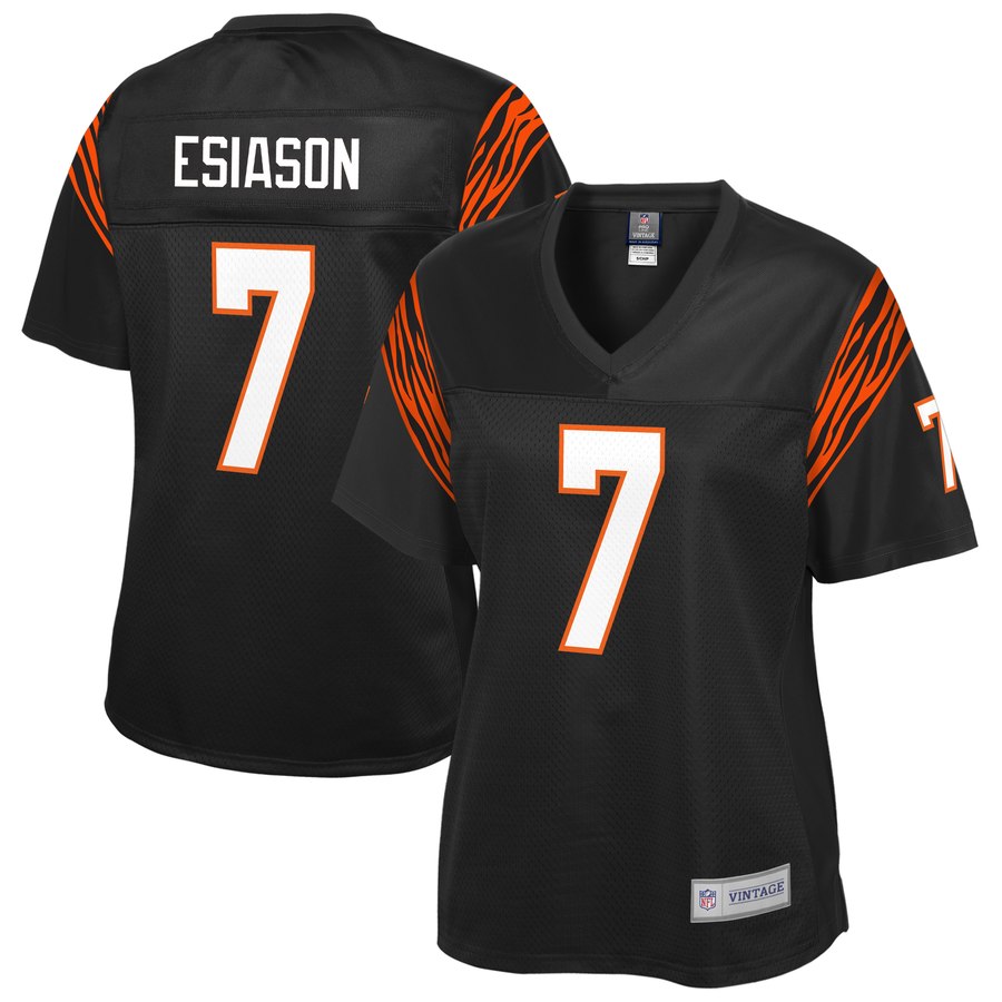 Women's Cincinnati Bengals Boomer Esiason NFL Pro Line Black Retired Player Replica Jersey