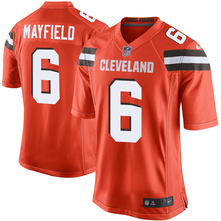 Mens Cleveland Browns Baker Mayfield Nike Orange Game Jersey