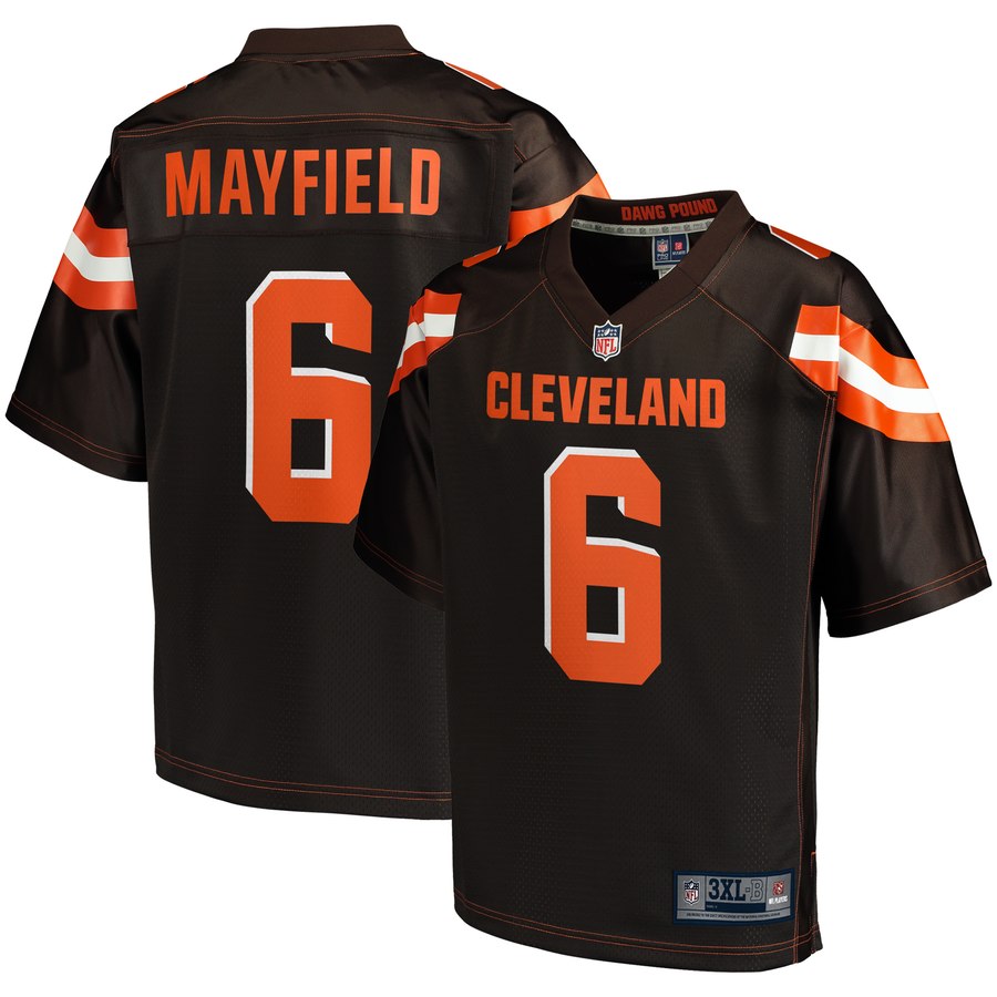 Mens Cleveland Browns Baker Mayfield NFL Pro Line Brown Big And Tall Player Jersey