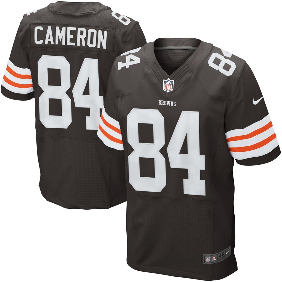 Mens Cleveland Browns Historic Logo Jordan Cameron Nike Brown Elite Jersey