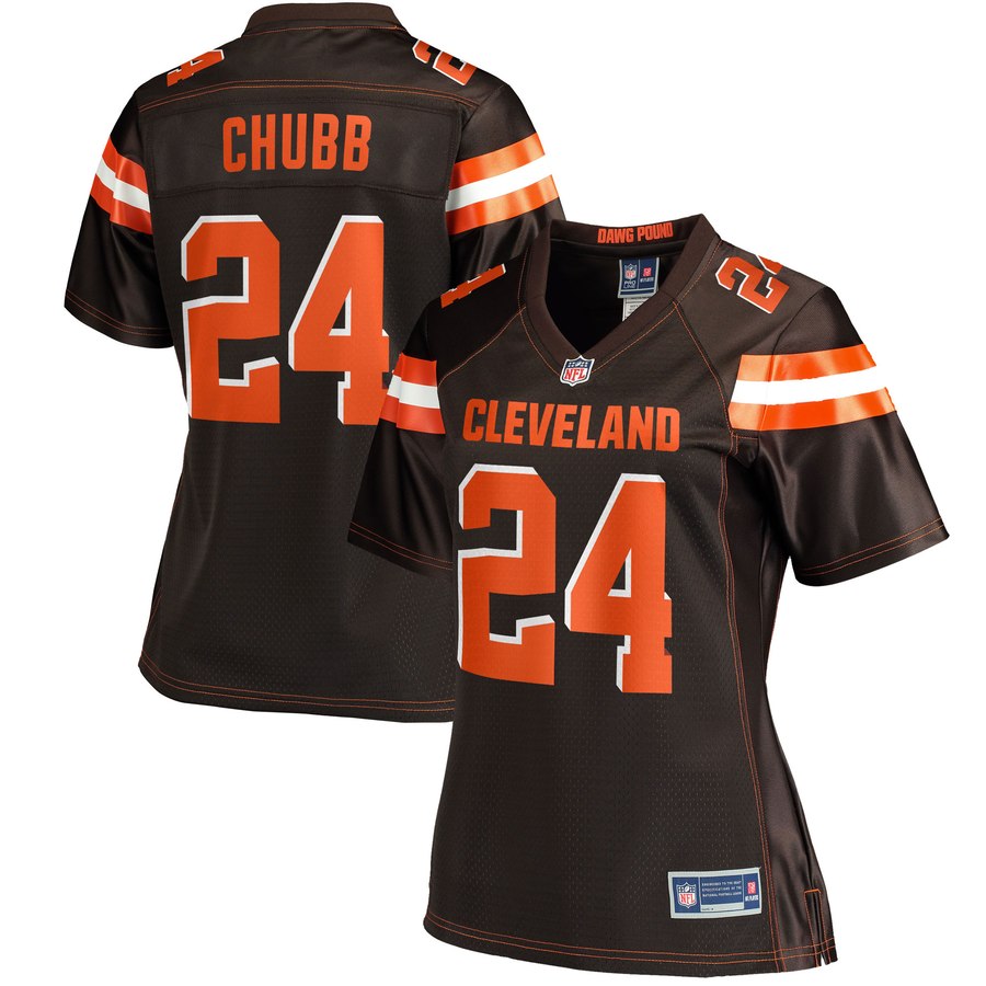 Women's Cleveland Browns Nick Chubb NFL Pro Line Brown Player Jersey