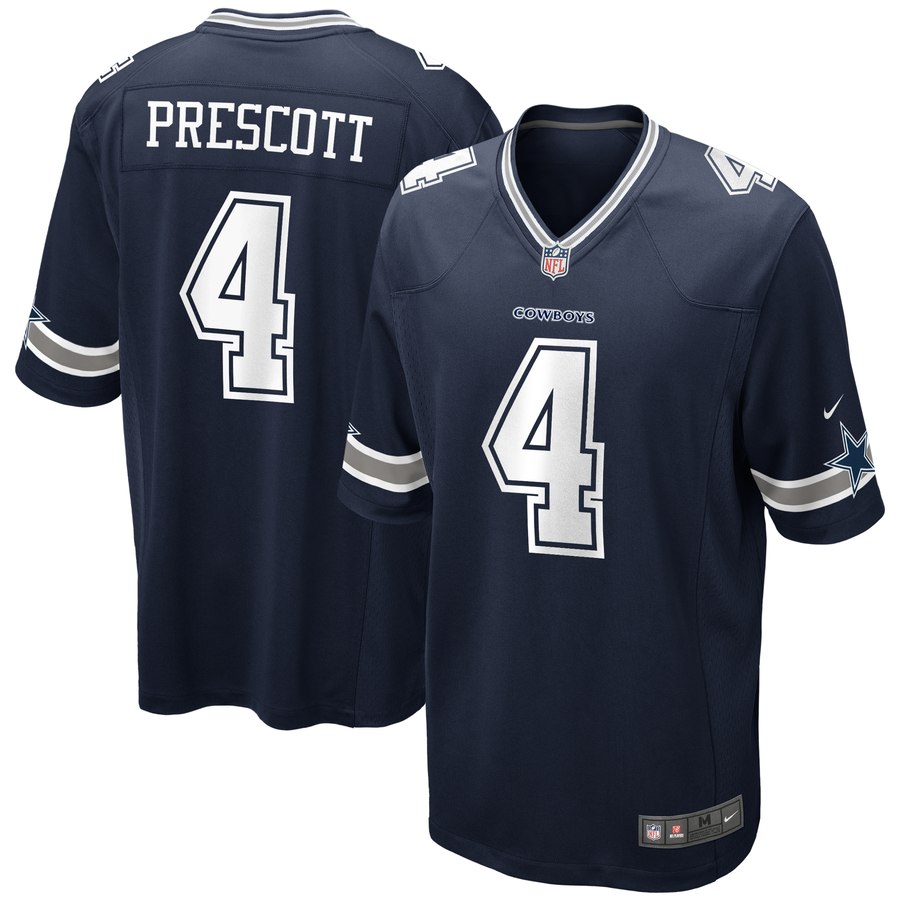 Mens Dallas Cowboys Dak Prescott Nike Navy Game Jersey