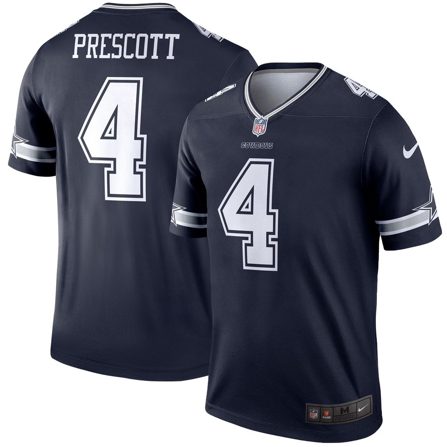 Mens Dallas Cowboys Dak Prescott Nike Navy Legend Jersey