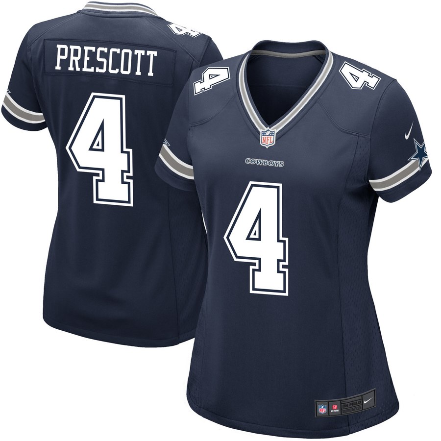 Girls Youth Dallas Cowboys Dak Prescott Nike Navy Game Jersey