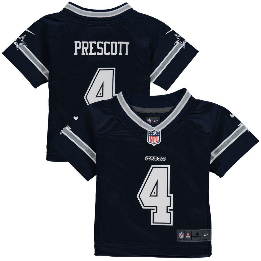 Preschool Dallas Cowboys Dak Prescott Nike Navy Game Jersey