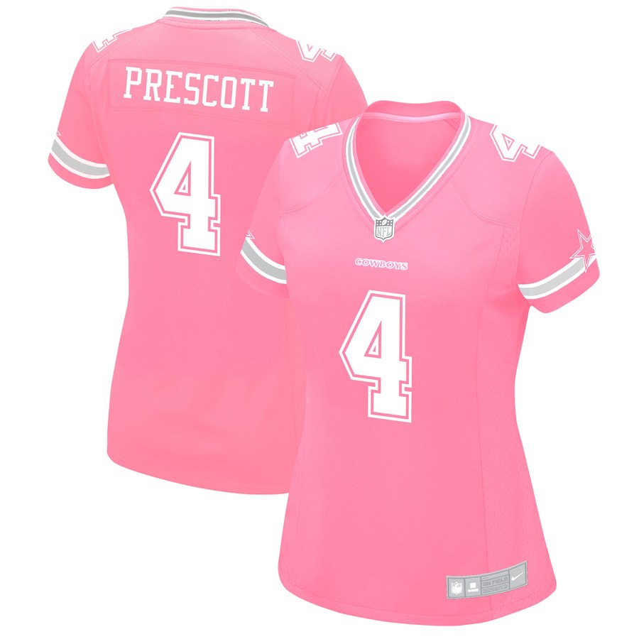 Women's Dallas Cowboys Dak Prescott Nike Pink Game Jersey