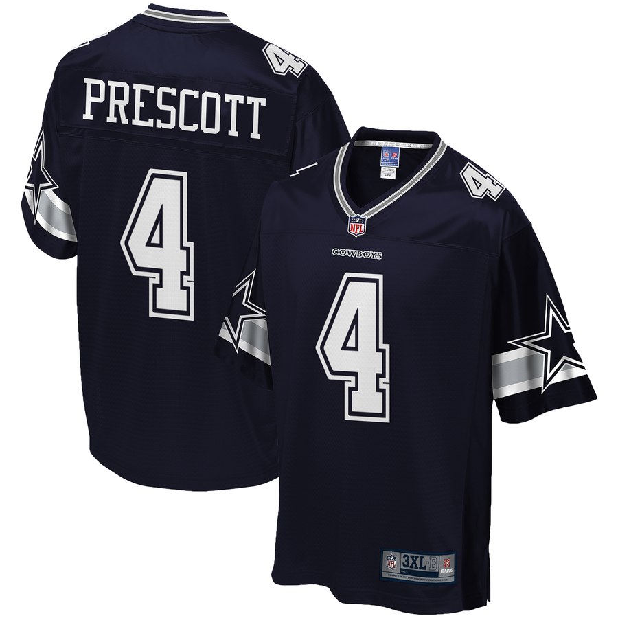 Mens Dallas Cowboys Dak Prescott NFL Pro Line Navy Big And Tall Team Color Player Jersey