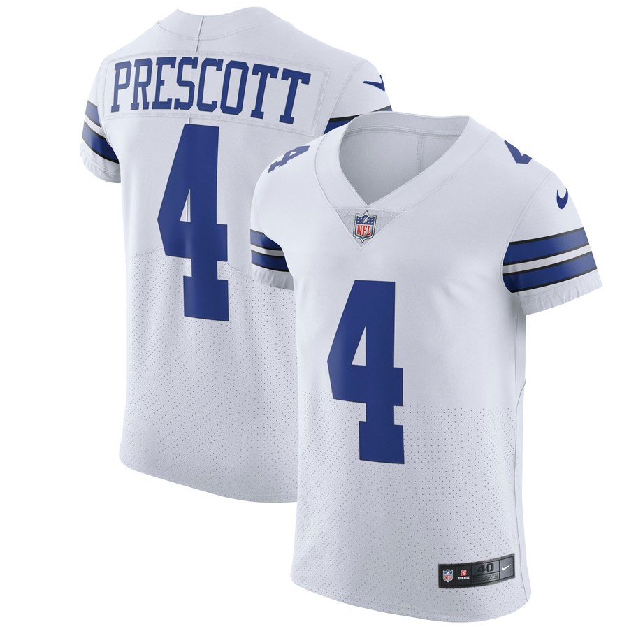 Mens Dallas Cowboys Dak Prescott Nike White Vapor Untouchable Elite Jersey