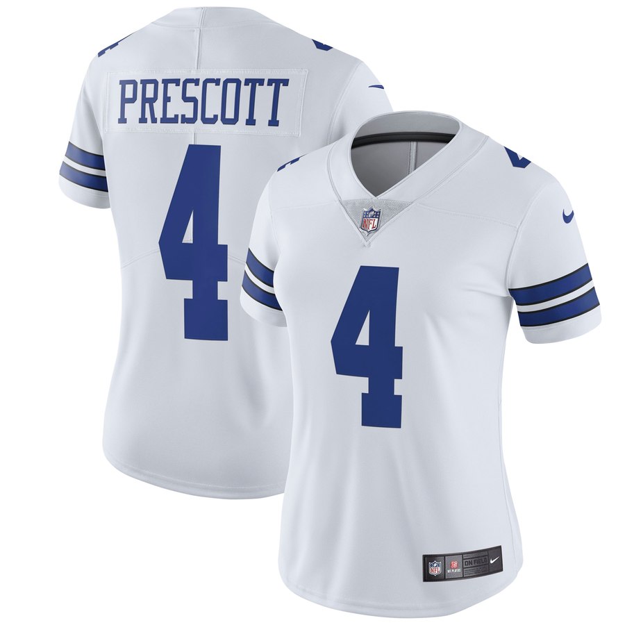 Women's Dallas Cowboys Dak Prescott Nike White Vapor Untouchable Limited Jersey