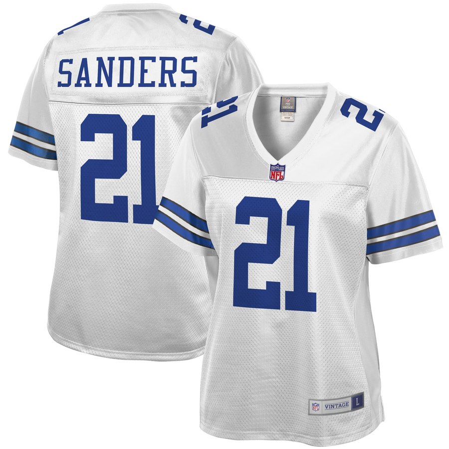 Women's Dallas Cowboys Deion Sanders NFL Pro Line White Retired Player Jersey