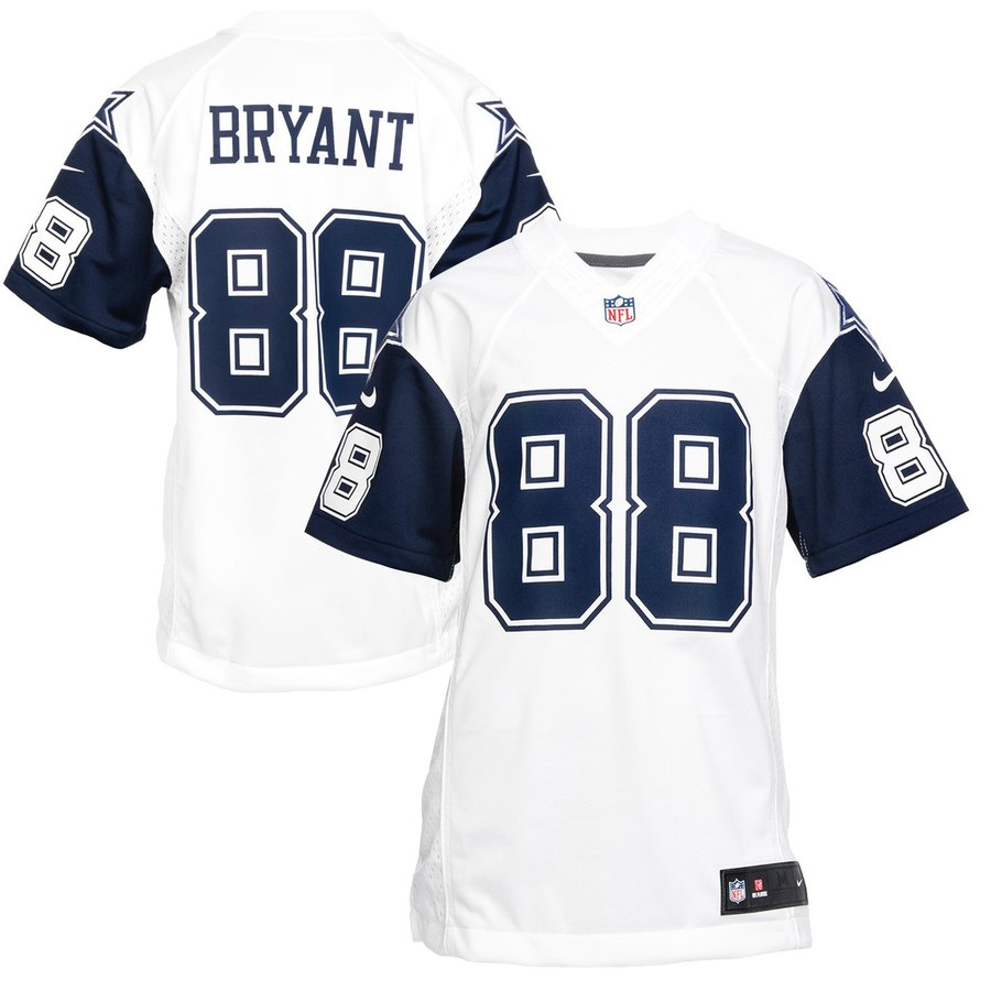 Youth Dallas Cowboys Dez Bryant Nike White Color Rush Game Jersey