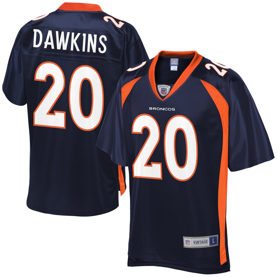 Mens Denver Broncos Brian Dawkins NFL Pro Line Navy Retired Player Jersey