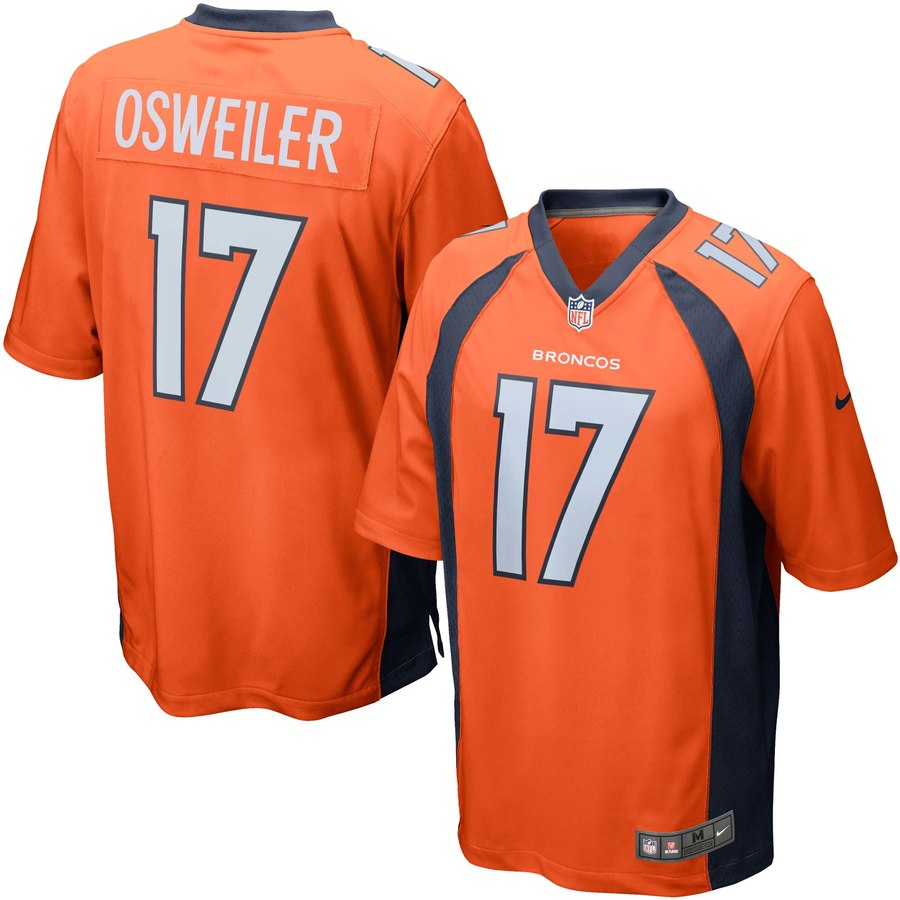 Mens Denver Broncos Brock Osweiler Nike Orange Game Jersey