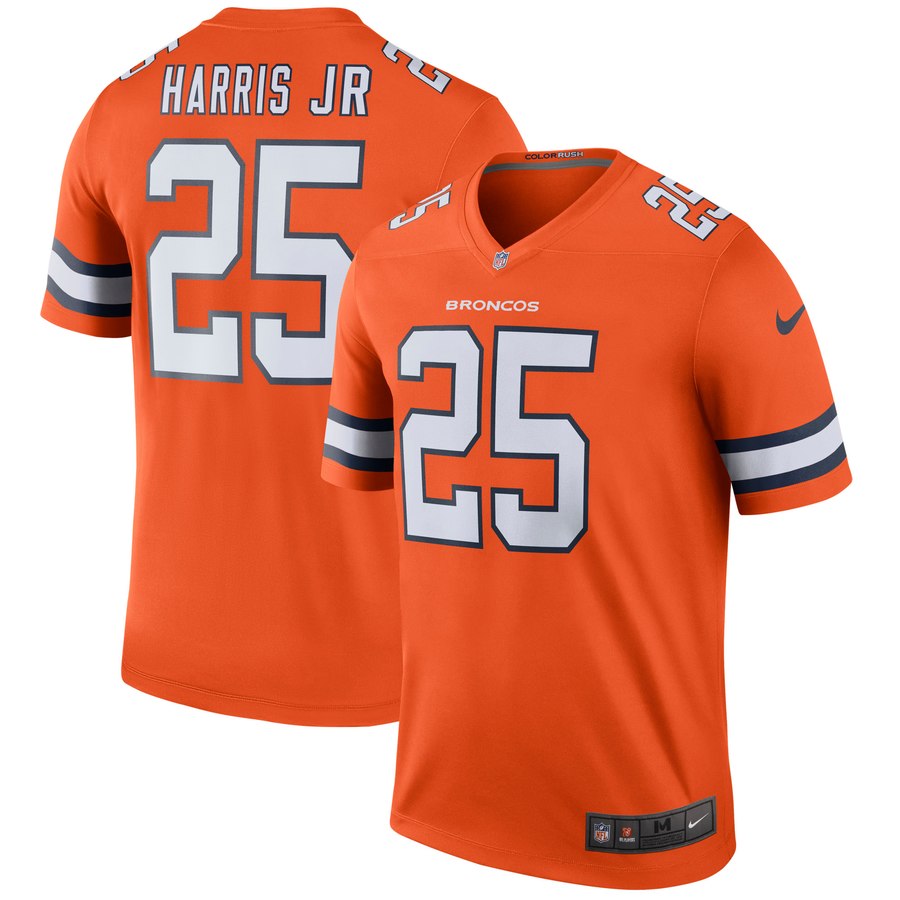 Mens Denver Broncos Chris Harris Jr Nike Orange Color Rush Legend Jersey